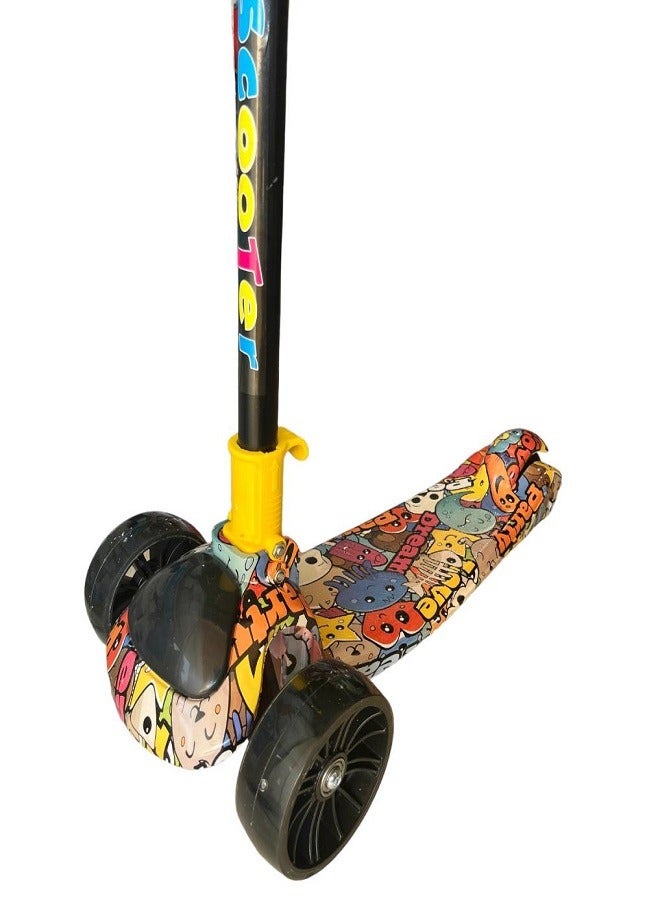 Scooter 3 Wheels with LED Lights, Foldable Design, Scooter for Boys and Girls, Height Adjustable, Children's Skateboard, Freesyle Skateboard, Rear Brake Scooter - Image 2