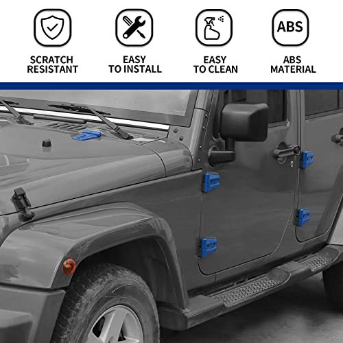 Hoolcar غطاء مفصل باب هولكار غطاء مفصل غطاء غطاء صندوق السيارة مجموعة ملحقات خارجية متوافقة مع 2007-2017 جيب رانجلر JK JKU، أزرق، 12 قطعة - Image 3