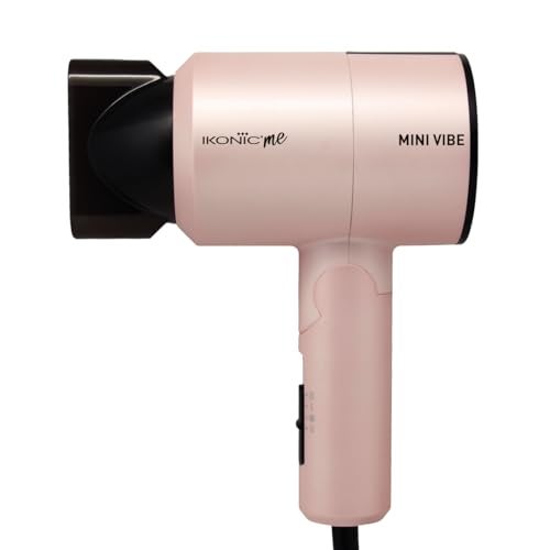 IKONIC Mini Vibe Hair Dryer 1200 Watts with 2 Speed Setting Cool Shot Overheat Protection, Compact Design, Travel Friendly,Glossy Finish Look, All Hair Type, Pink - Image 1