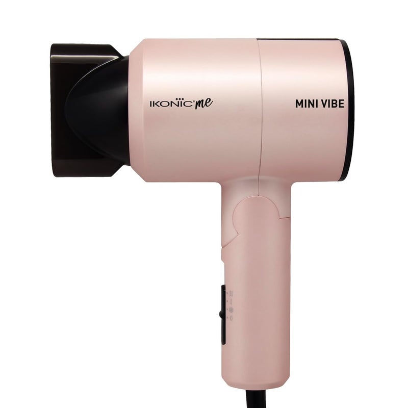IKONIC Mini Vibe Hair Dryer 1200 Watts with 2 Speed Setting Cool Shot Overheat Protection, Compact Design, Travel Friendly,Glossy Finish Look, All Hair Type, Pink - Image 3