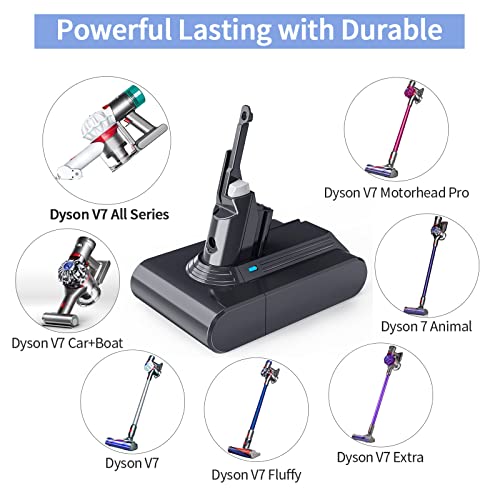 Morpilot Battery for Dyson v7, 4600mAh Li-ion Replacement Battery for Dyson V7 Vacuum Cleaner Series SV11 Fluffy Motorhead, Animal - with 2 Pack Filter - Image 2