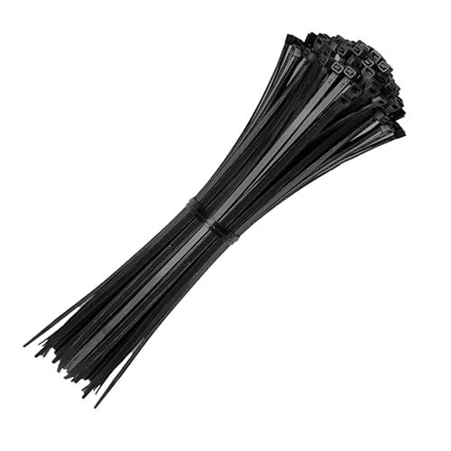 Hian Nylon Cable Ties 500pcs Combo Pack Black Zip Ties Assorted Sizes 4” (200 pcs), 6” (200 pcs), 8” (100 pcs) Heavy Duty for Cable Management, Wire Bundling & Fastening Use - Image 2