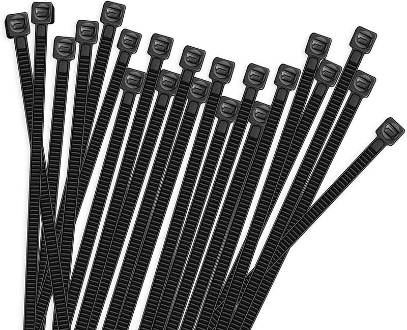 Hian Nylon Cable Ties 500pcs Combo Pack Black Zip Ties Assorted Sizes 4” (200 pcs), 6” (200 pcs), 8” (100 pcs) Heavy Duty for Cable Management, Wire Bundling & Fastening Use - Image 5