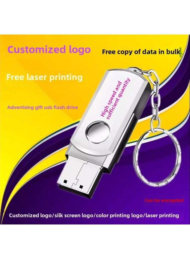 Small Fat U Disk 32G Car U Disk 8g16g Metal Rotation 64G3.0 USB Gift Advertising Wholesale-Color:Silver 3.0-Capacity:32GB - Image 1