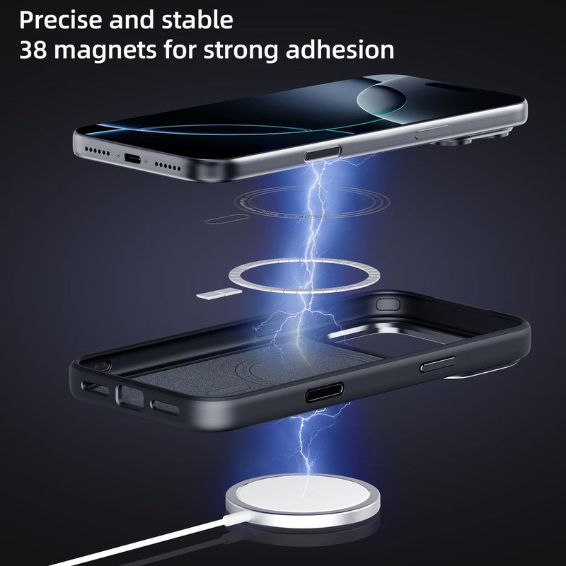 إيروريكس جراب هاتف مغناطيسي من ألياف الكربون كيفلر ماج سيف لهاتف iPhone 17 Pro Max (أسود) - Image 5
