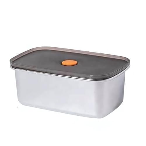 KRESHU Classic Style 1000ml Tiffin Lunch Box with Airtight Silicone Rubber Grip Design | 316 Stainless Steel Material Food Storage Containers Snacks Box for School Kids/Office/College (Pack of 1) - Image 1