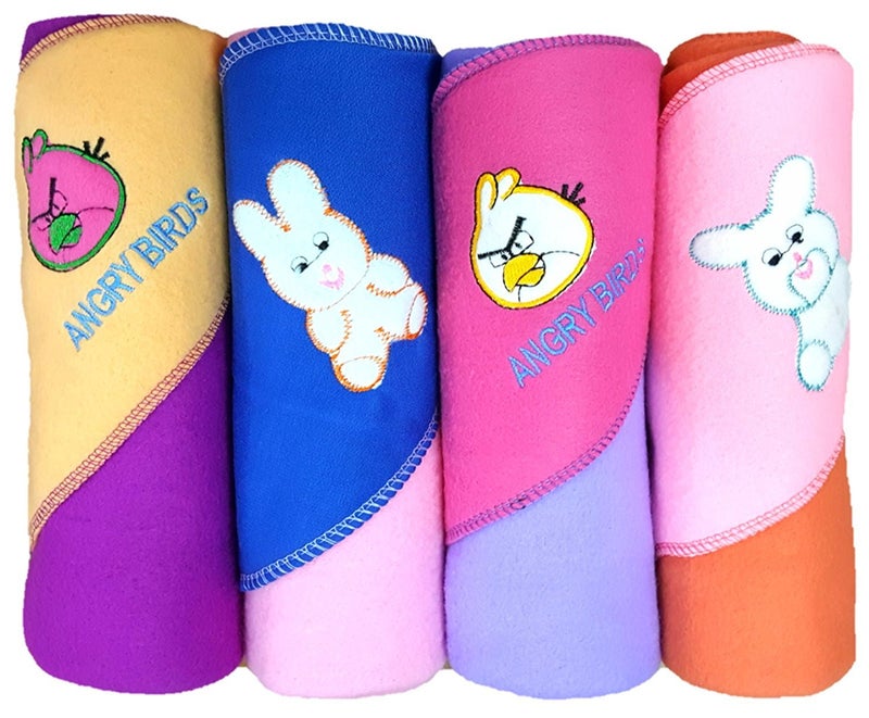 BRANDONN Baby Blankets Newborn Combo Pack of Rainbow AC Blanket for Baby Wrapper for Baby Boys and Baby Girls Pack of 4 Assorted - Image 1