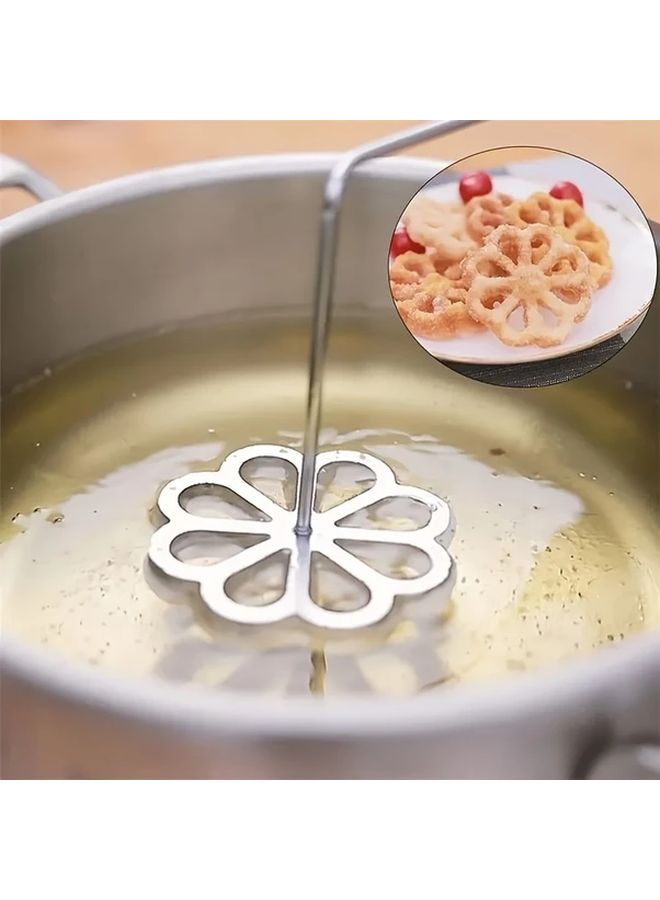 5 Pcs Flower Shaped Cast Iron Mold Set For Bunuelos Rosette Cookies Baking - Image 1