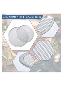 Y&D 4 Pieces Seamless Round Pizza Screen, 2 12 inch Aluminum Mesh Screen and 10 Baking Tray for Home Kitchen Restaurant Supplies  - Image 3