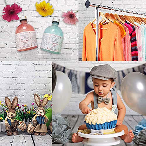 Allenjoy 6x8FT Fabric White Brick Wall Grey Wood Floor Photo Backdrop for Photography Portrait Background Newborn Baby Photoshoot Children Under 3 Years Old Photo Background Photographer Props - Image 3