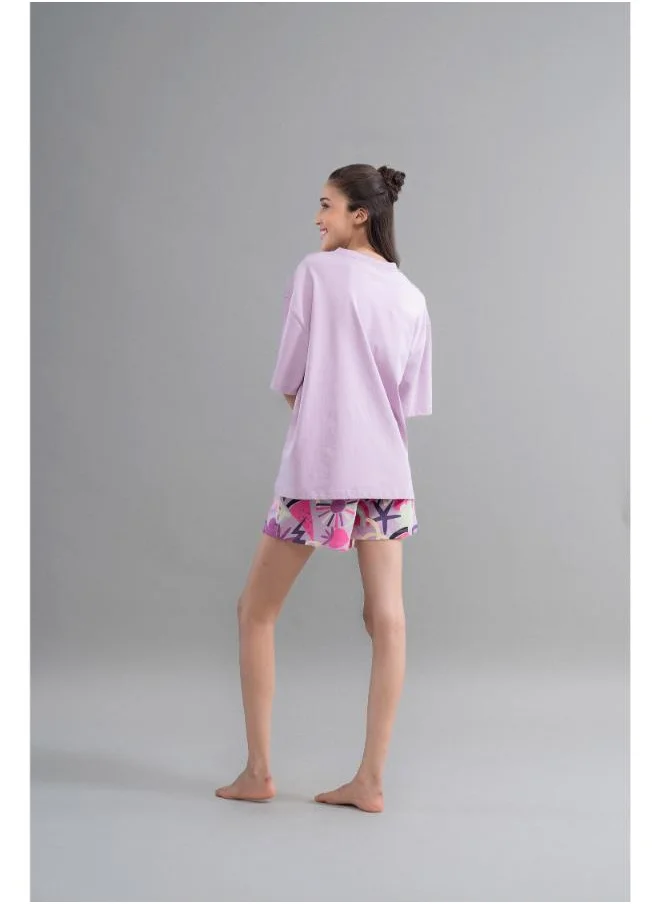 NeceSera Enchanted Purple Cotton Shorts