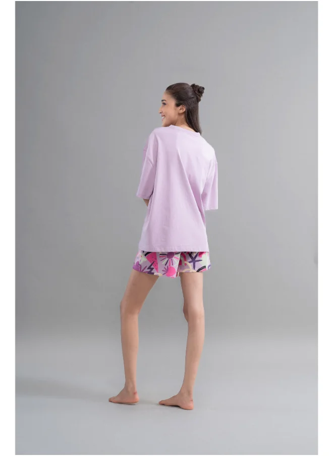 NeceSera Enchanted Purple Cotton Shorts