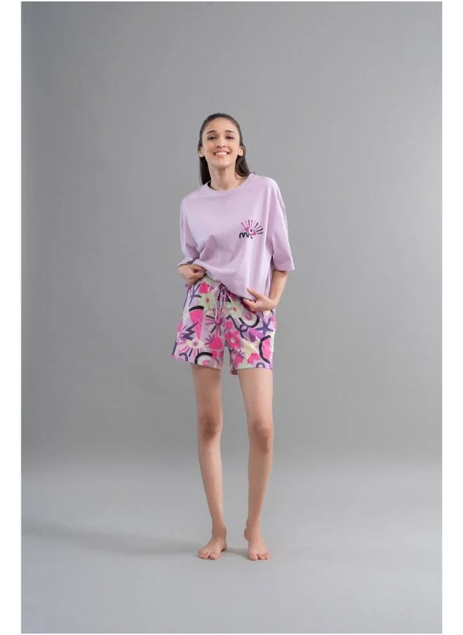 نسيسيرا Enchanted Purple Cotton Shorts