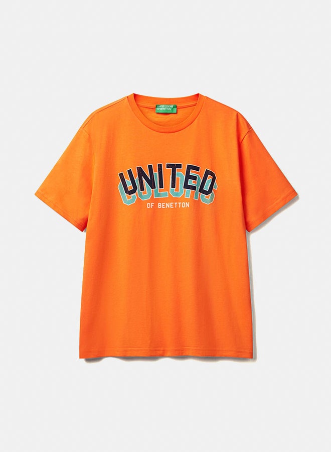 Benetton Logo Print T-Shirt - Image 5