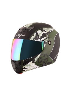 Vega Vega Crux Dx Camouflage Flip-Up Full Face Helmet Dull Black Battle Green  Size  L 59-60 cm  - Image 2