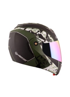 Vega Vega Crux Dx Camouflage Flip-Up Full Face Helmet Dull Black Battle Green  Size  L 59-60 cm  - Image 3