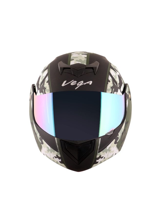 Vega Vega Crux Dx Camouflage Flip-Up Full Face Helmet Dull Black Battle Green  Size  L 59-60 cm  - Image 5