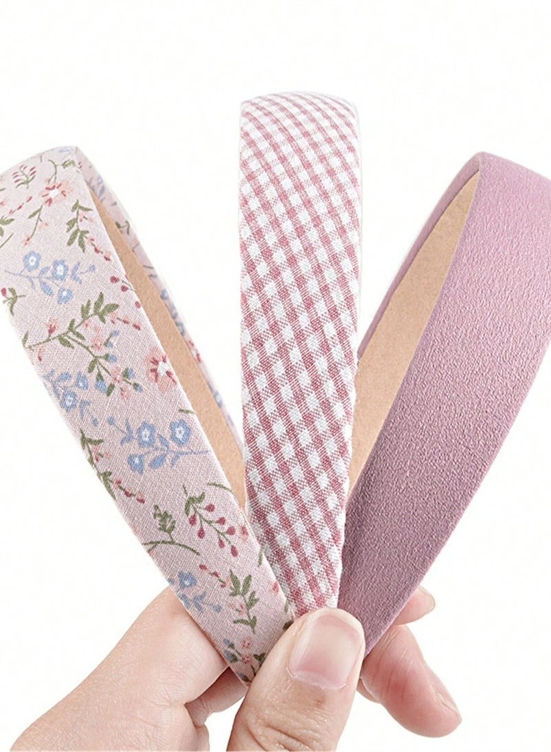 GlamKit 5 Pcs Headbands for Girls Women Headbands Trendy Non Slip Hairbands Lovely Hair Accessories Multi-style Pearl Headband Pack (Pink) - Image 5