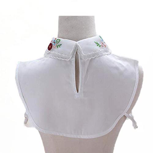 Gracelife بلوزة دكي قابلة للفصل من غريسلايف مع ياقة مزخرفة من الدانتيل والشيفون (بيضاء) - Image 4