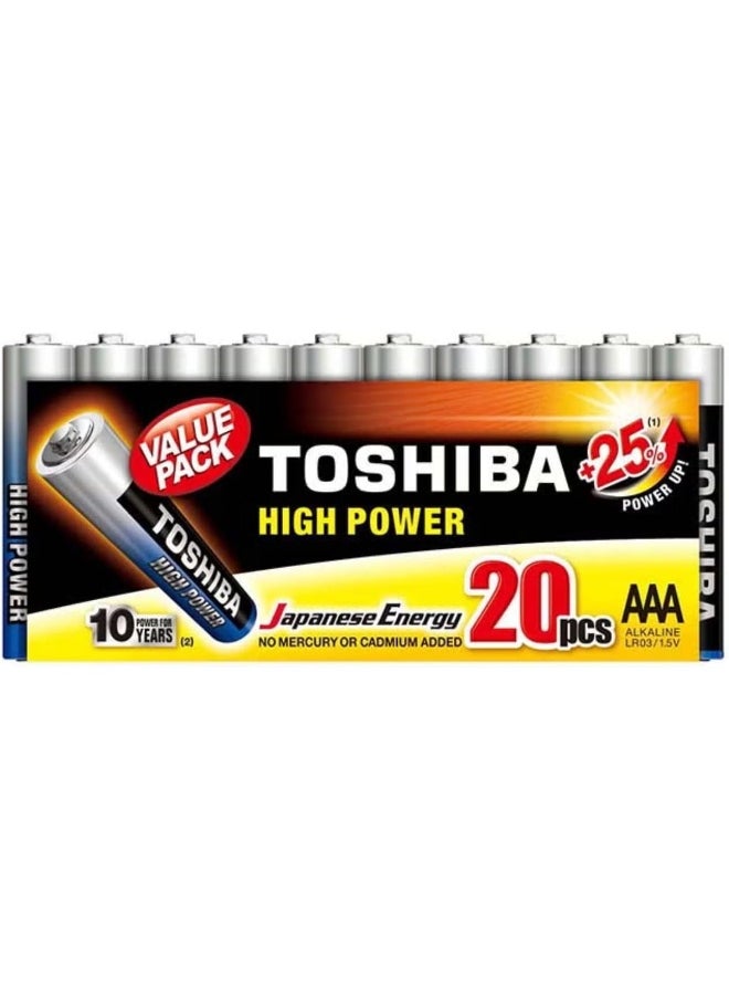 Toshiba - بطارية AAA عالية الطاقة LR6 Gcp Mp 20 قطعة - Image 1