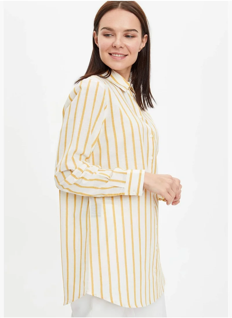 DeFacto Striped Button Detailed Woven Tunic
