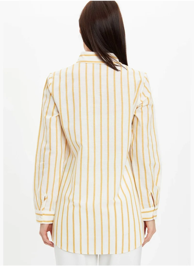 DeFacto Striped Button Detailed Woven Tunic