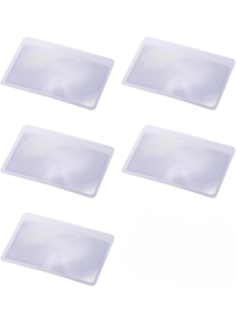 Pack of 5 pocket magnifier in credit card format, card magnifier with 3x magnification, ultra thin, flexible and shatterproof - Image 1