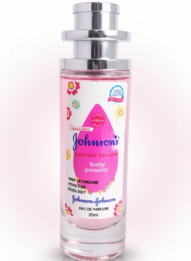 Johnson's Baby Summer Bloom Baby Powder Eau de Parfum 35 ml Soft Fresh Long Lasting Baby Perfume Gentle Scent