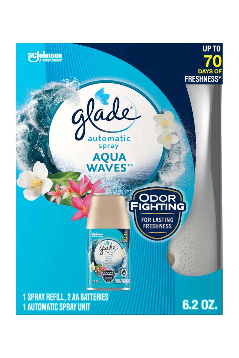 Glade Automatic Spray Air Freshener Refills, Aqua Waves, (PACK OF 3) - Image 1