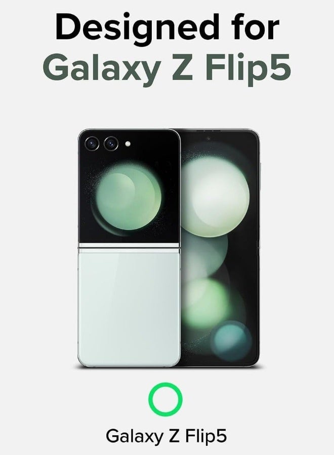 Compatible with Galaxy Z Flip 5 Case, with Hinge Protection Card Holder & Screen Protector, Hard PC TPU Anti-Slip Shockproof Protective Case, Full Body Shockproof Shell Cover  - Image 1