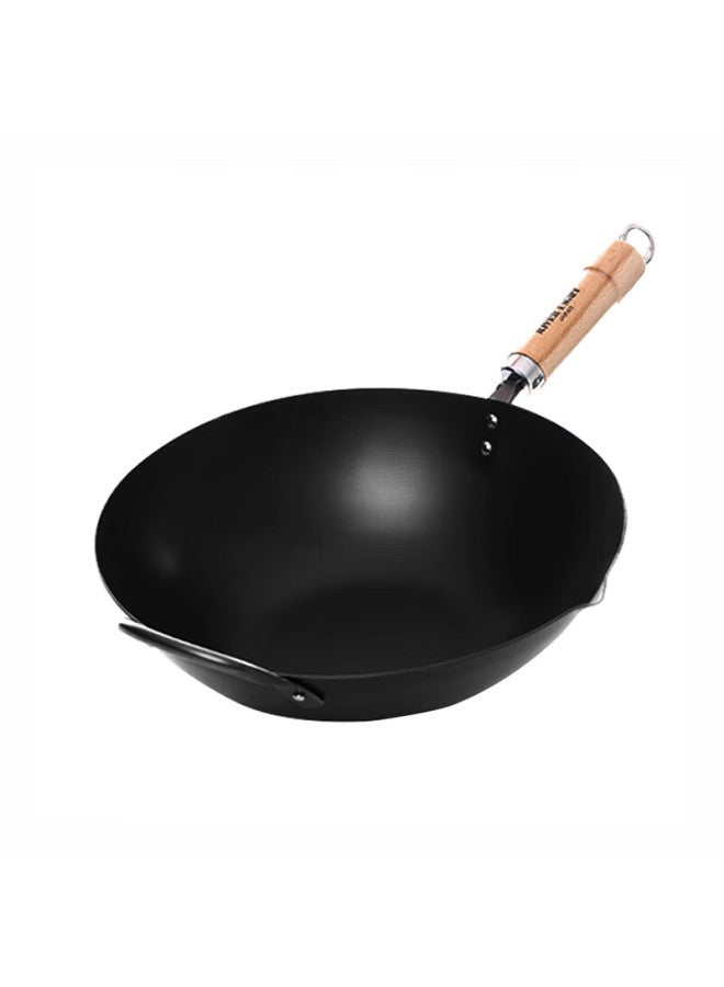 River Light Imported Wok, Uncoated Pure Iron Pan 36cm, Stir-fry Pan, Frying Pan For Home Use, Same As Sold In Specialized Stores - Image 4