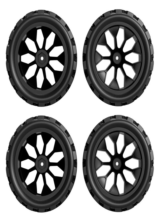 Hosim 4pcs 12mm Hex Wheels & Tires for RIAARIO and for AMORIL 1/10 RC Truck, for Traxxas Rustler Stampede 2wd 4x4 vxl Mini Maxx X17 X25 X27 Rubber Wheels Replacement 4.66 OD x 2.17 Width - Image 5