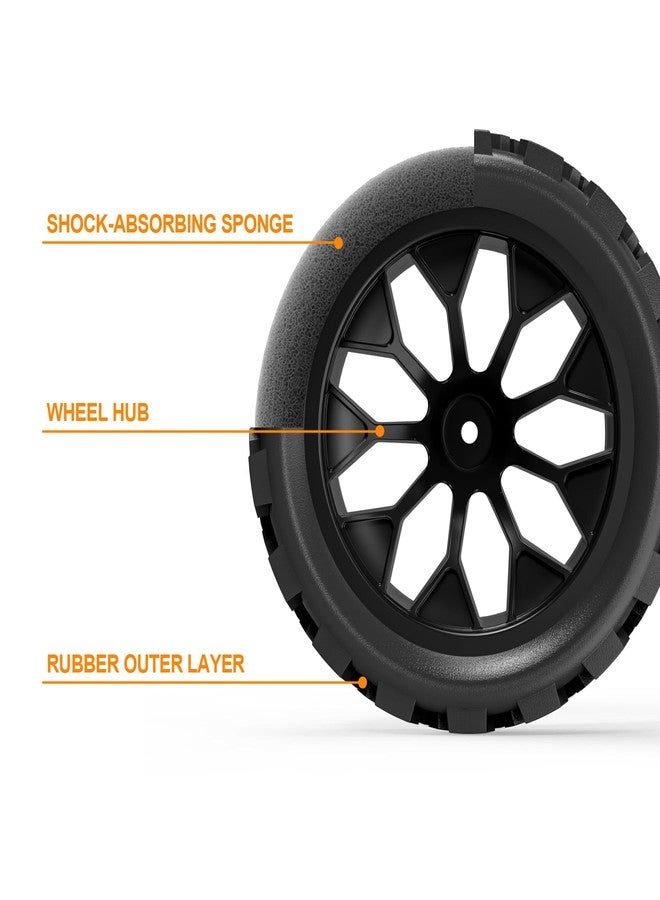 Hosim 4pcs 12mm Hex Wheels & Tires for RIAARIO and for AMORIL 1/10 RC Truck, for Traxxas Rustler Stampede 2wd 4x4 vxl Mini Maxx X17 X25 X27 Rubber Wheels Replacement 4.66 OD x 2.17 Width - Image 2