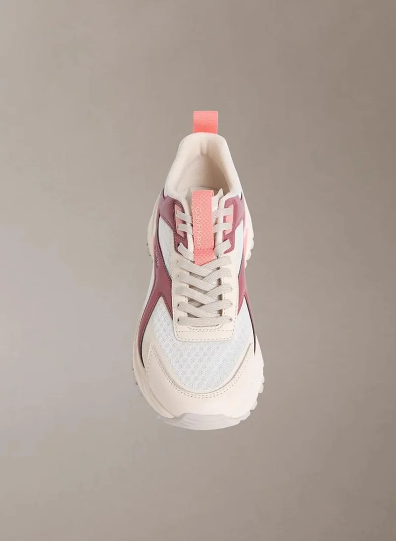 Calvin Klein Off White/Oatmeal/Dusty Rose Trailblazer — Mesh Mix Runner Trainers for Women | Best Price UAE