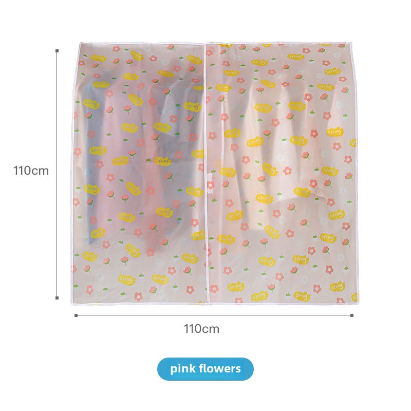 Thick Transparent Garment Dust Cover Storage Pink Flower 