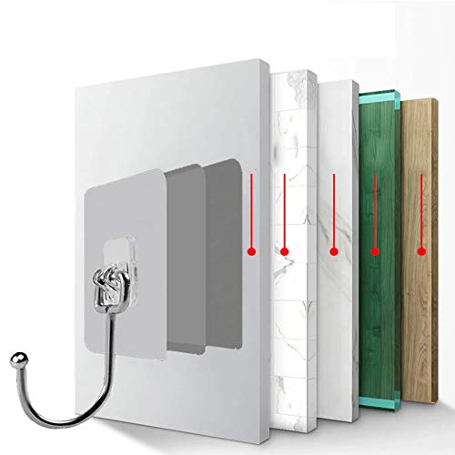 VIHAX Self Adhesive Hooks Waterproof and Rustproof Wall Hooks for Hanging Heavy Duty, Stainless Steel Towel and Coats Hooks to use Inside Kitchen, Bathroom, Home and Office (Coats Hooks, 4pcs) - Image 5
