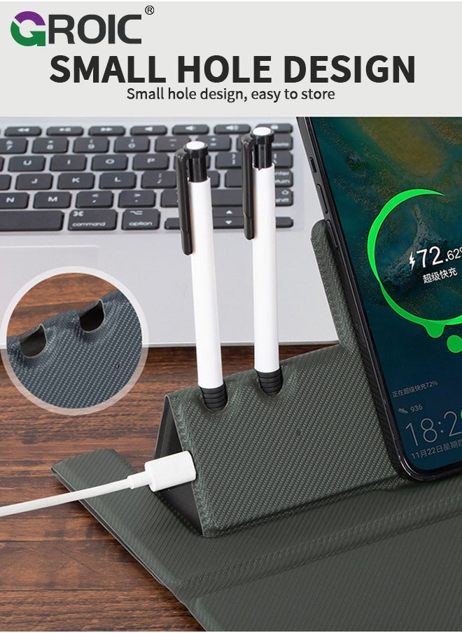 GROIC - Black 5 in 1 Wireless Charging Station Mouse Pad for Apple Devices, Fast Charger Stand fits iPhone, Apple Watch Ultra SE 8 7 6 5 4 3 2, AirPods 3 2 Pro, Samsung Qi Phone - Image 1