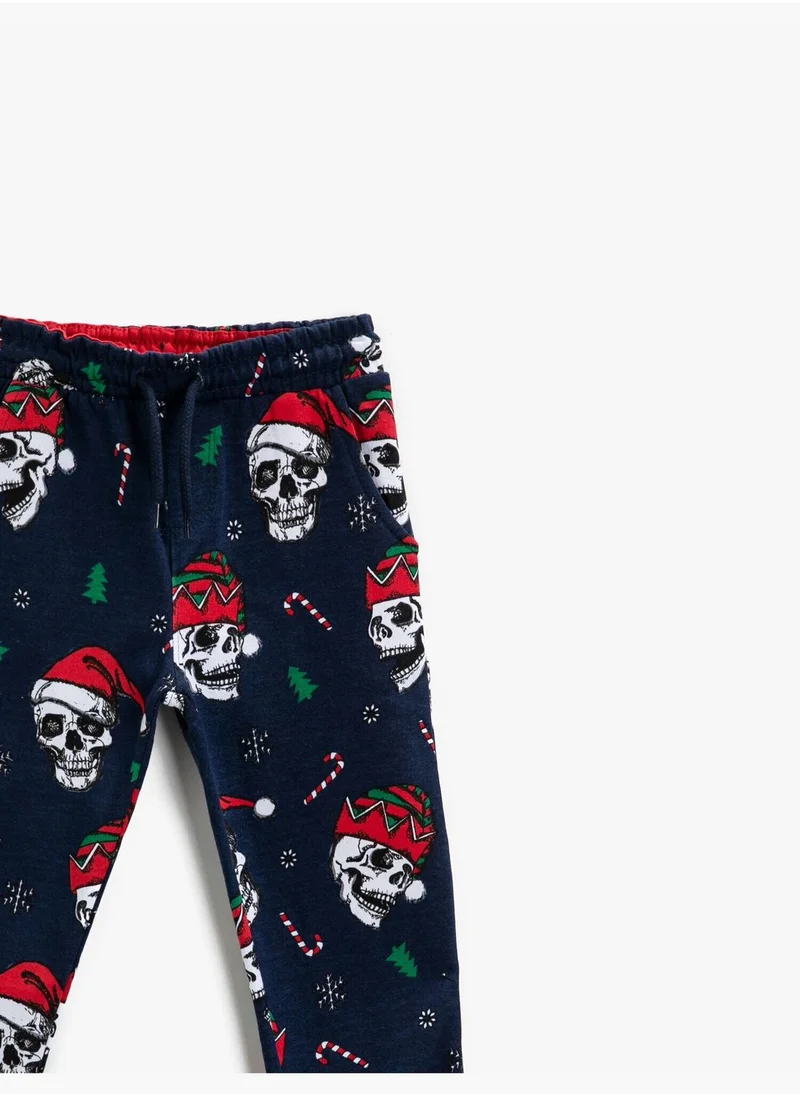 KOTON New Year Skull Printed Sweatpants