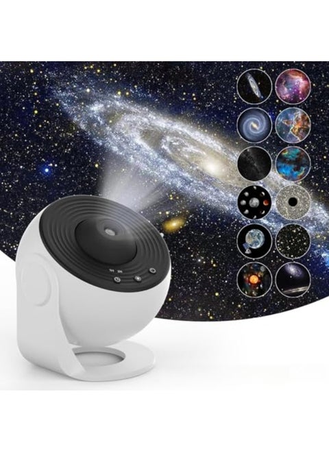 CCOVERY Projector lamp,Star Projector,Planetarium Galaxy Projector,Star Projector for Bedroom,360° Rotating Nebula Projector Lamp, Timed Starry Night Light Projector for Kids,12 Galaxy Discs (Black)