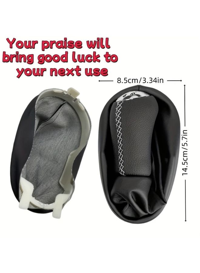 Red Manual Transmission Gear Shift Knob Replacement With PU Leather Non Slip Grip And Dust Boot 1 Pack - Image 2