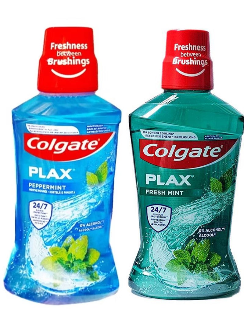 Colgate Set Of Colgate Plax Fresh Mint Mouthwash And Colgate Plax Peppermint Mouthwash 500ml - Image 2