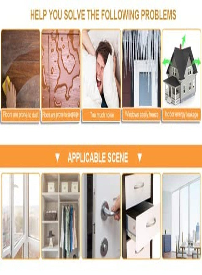 Calyrex Silicone Door Seal Strips, Soundproof Weather Stripping Windproof Door, Self Adhesive Sealing Sticker for Window Gaps, Insect, Bottom of Side Door Tape for Home (45 MM)-(3 Meter) - Image 2