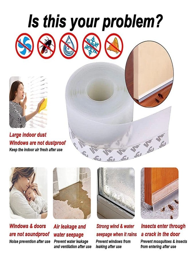 Calyrex Silicone Door Seal Strips, Soundproof Weather Stripping Windproof Door, Self Adhesive Sealing Sticker for Window Gaps, Insect, Bottom of Side Door Tape for Home (45 MM)-(3 Meter) - Image 4