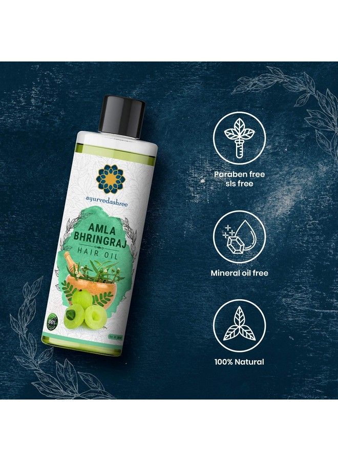 AYURVEDASHREE زيت شعر أملّا برينغراج 200 مل مع زيت أملّا وزيت براهمي وزيت ميثي وزيت شيكاكاي وزيت نيم وزيت حناء وزيت صنوبر وزيت قرنفل وزيت كافور وزيت الليمون العطري - Image 4