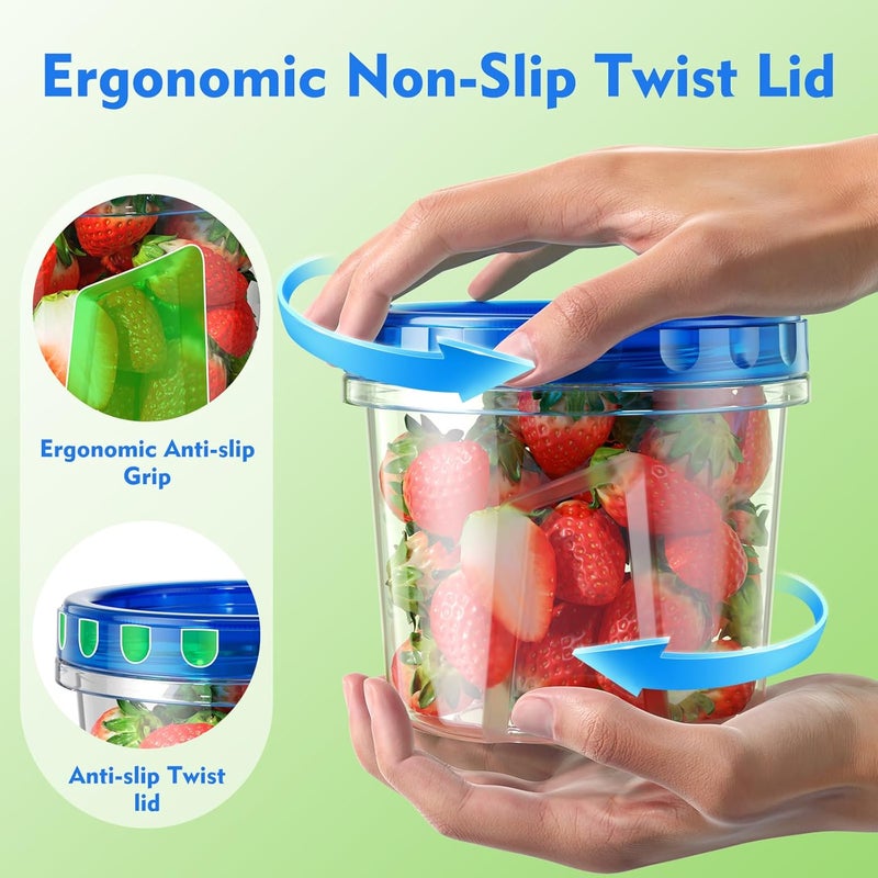 BiuLeon 12 Pack Freezer Storage Containers - 34/24/17oz with Twist Top Lids, BPA Free - Image 3