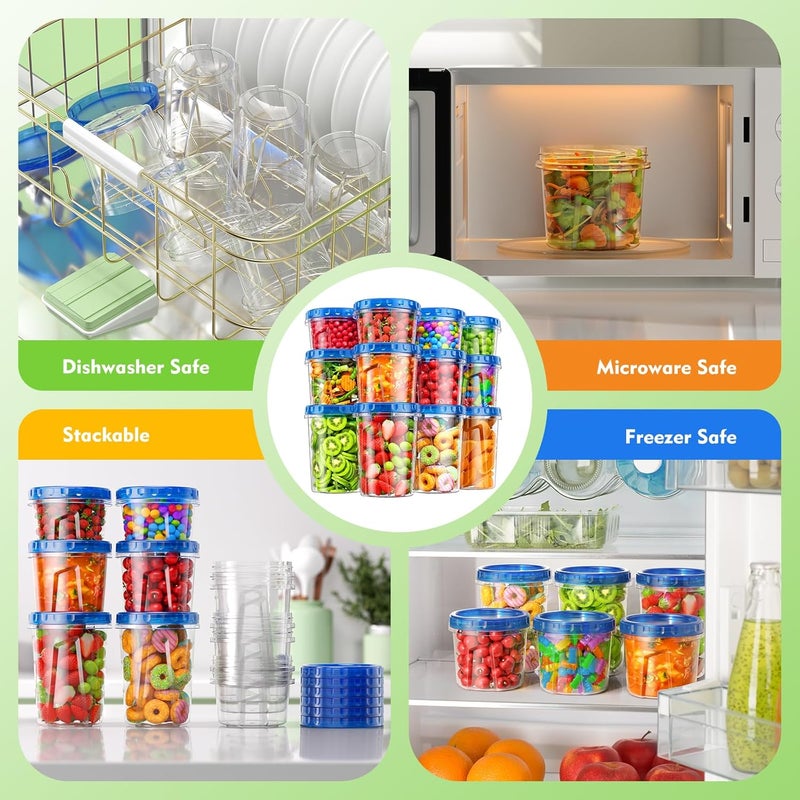 BiuLeon 12 Pack Freezer Storage Containers - 34/24/17oz with Twist Top Lids, BPA Free - Image 4