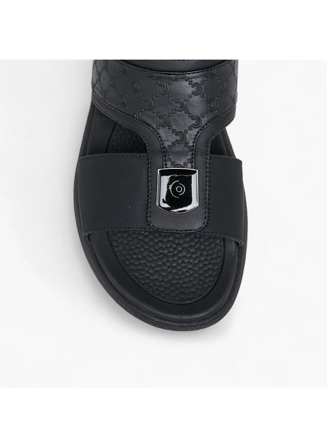 Le Confort Men Logo Embossed Slip-On Comfort Sandals