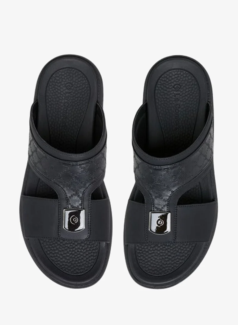 Le Confort Men Logo Embossed Slip-On Comfort Sandals