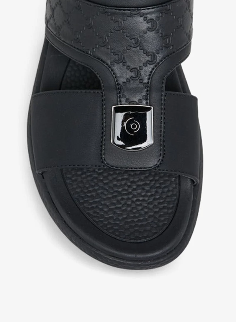 Le Confort Men Logo Embossed Slip-On Comfort Sandals