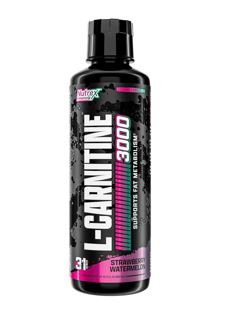 Nutrex Research Liquid Carnitine, Strawberry Watermelon, 3000 mg, Boost Endurance 31 serving 465ml  - Image 1